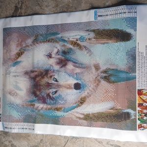 NIP Dreamcatcher Wolf Diamond Art Kit, 30 by 40 cm